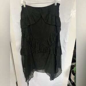 Urban Outfitters tiered skirt with sheer overlay